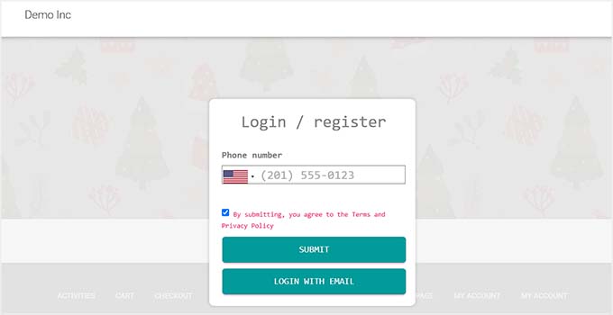 Phone number login via OTP Phone number login via OTP