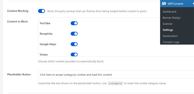 WPConsent allows you to block content before users give consent WPConsent allows you to block content before users give consent