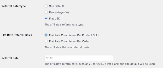 Overriding the referral rate for individual affiliates Overriding the referral rate for individual affiliates