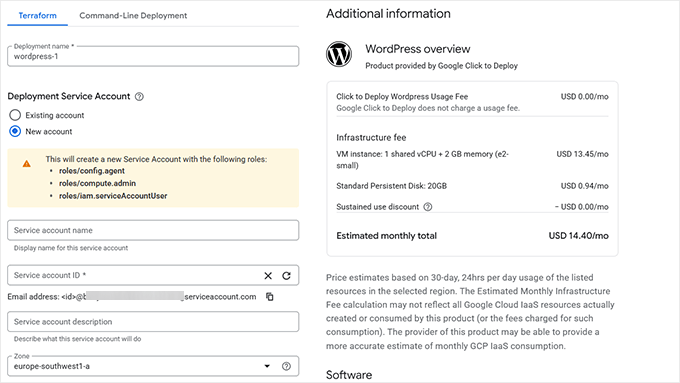 WordPress deploy GCP config WordPress deploy GCP config