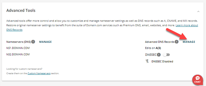 Manage DNS settings Manage DNS settings
