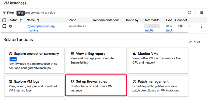 VM firewall rules VM firewall rules