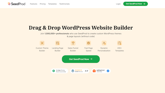 The SeedProd page builder plugin