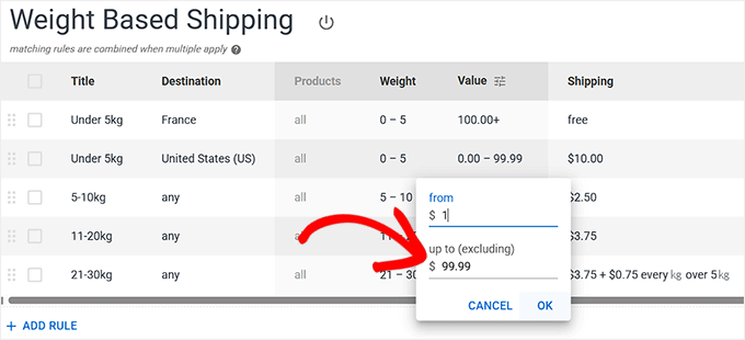 Configure the value field Configure the value field