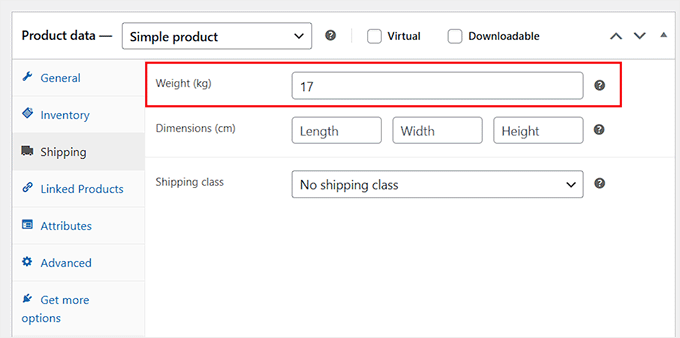 Add product weight Add product weight
