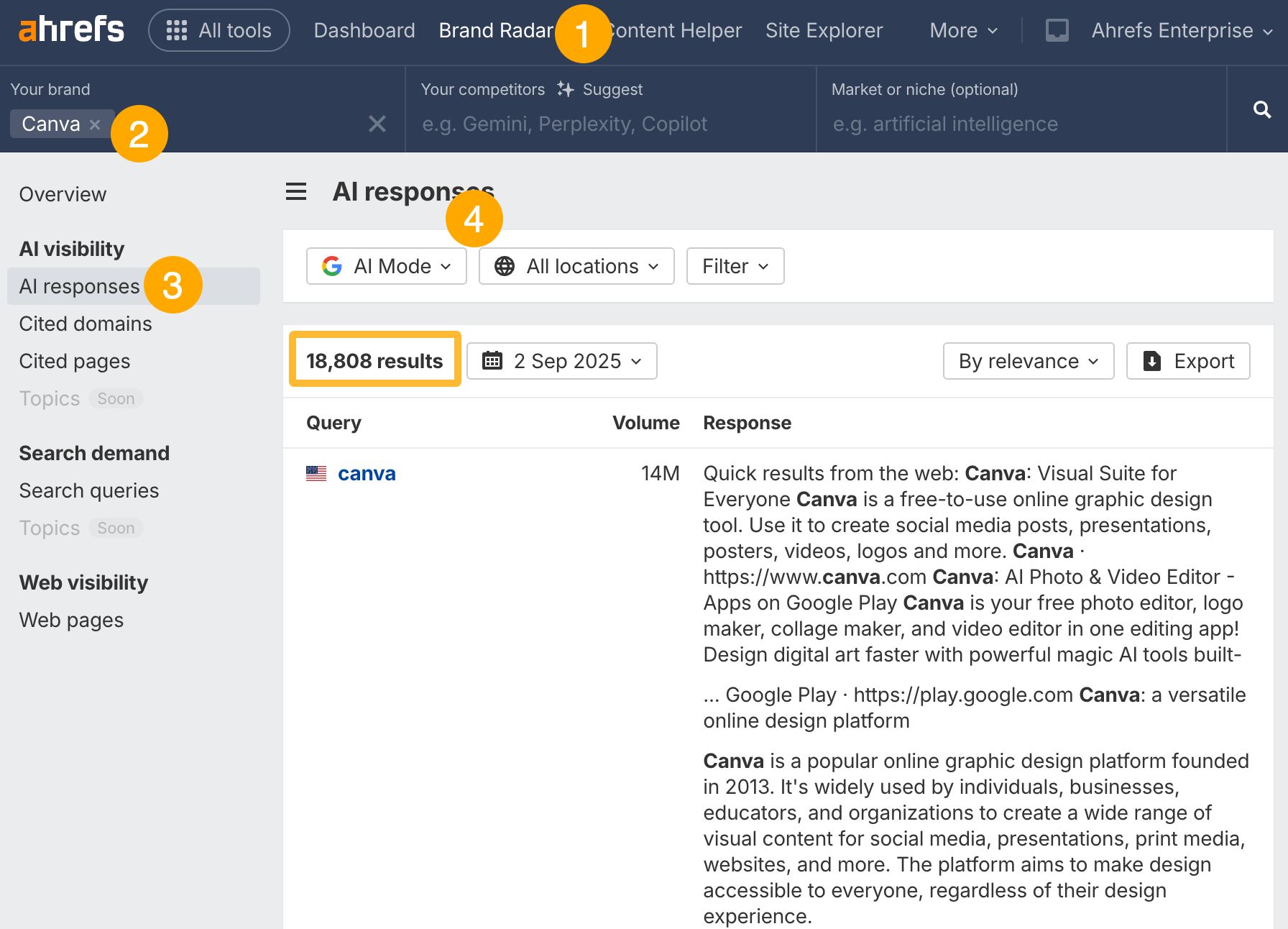 See your brand in Ahrefs Brand Radar