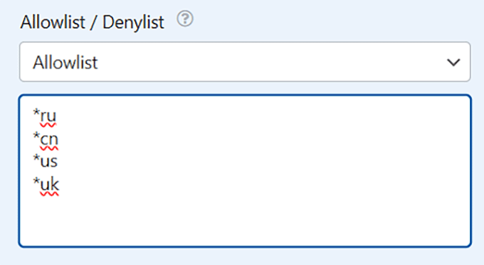 Add Allowlist and Denylist rules in WPForms