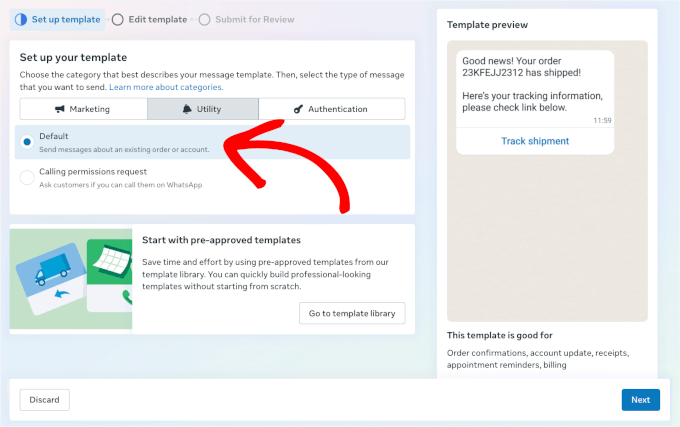 Choosing a Utility template