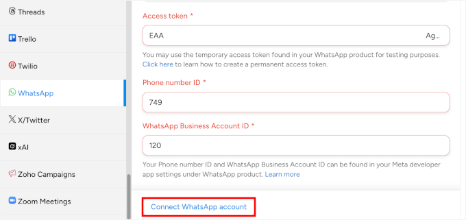 Connecting WhatsApp to Uncanny Automator