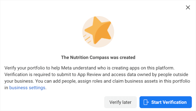 Click the Start Verification button
