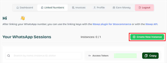 Creating new instance