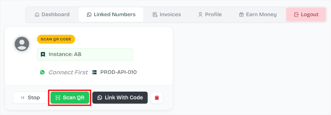 Scanning QR to create new instance