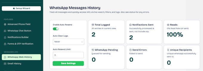 WhatsApp Messages History in Wawp