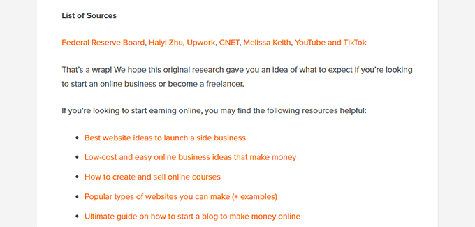 Cite sources and internal link to establish authority on subject matter