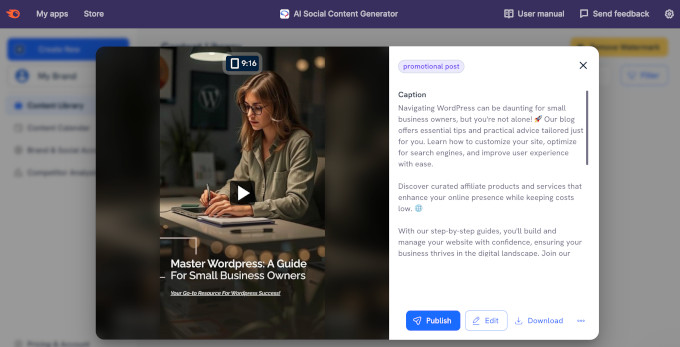 Semrush AI social post generator Semrush AI social post generator