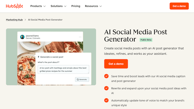 The HubSpot social media post generator The HubSpot social media post generator