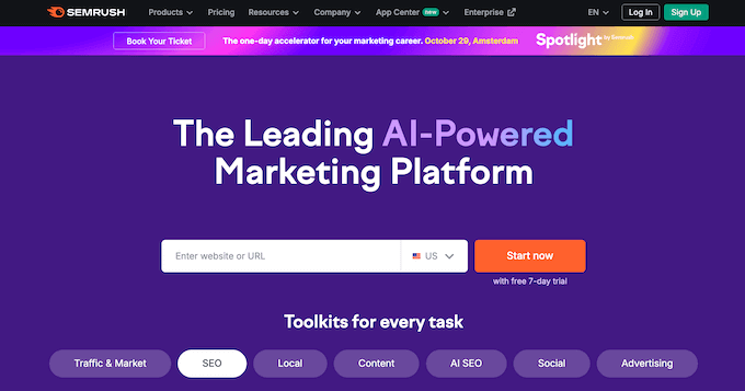 The Semrush AI assistant The Semrush AI assistant