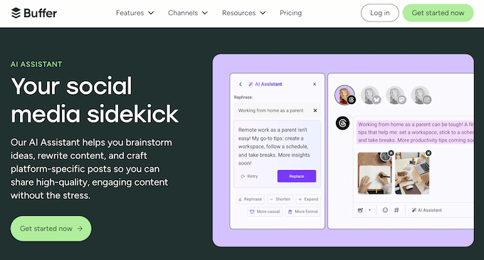 The Buffer social media management platform The Buffer social media management platform