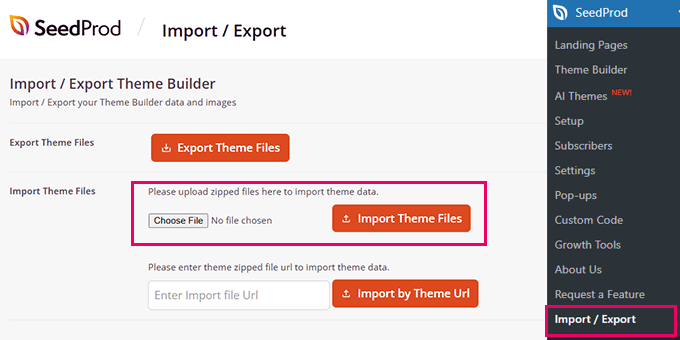 Import SeedProd AI vibe coded website