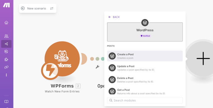 Creating a WPForms + WordPress + and OpenAI scenario in Make.com Creating a WPForms + WordPress + and OpenAI scenario in Make.com