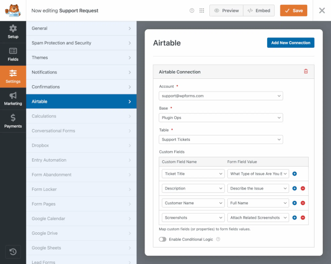WPForms airtable addon WPForms airtable addon