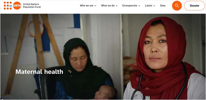 UNFPA nonprofit site preview