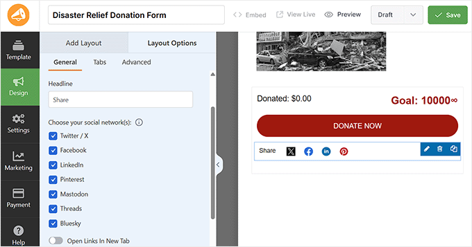Add social sharing buttons with Charitable