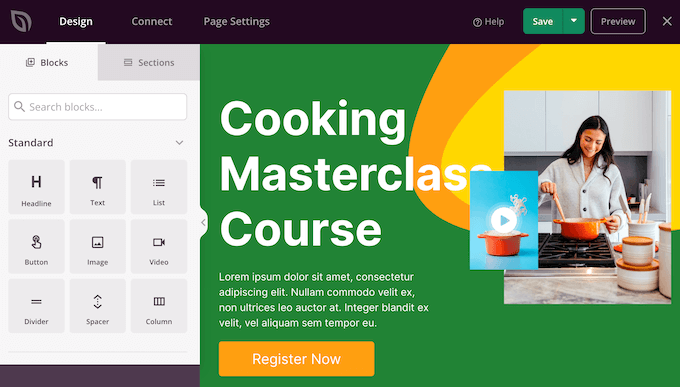The SeedProd page builder The SeedProd page builder