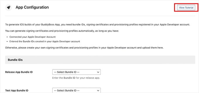 Configure app bundle ID in BuddyBoss