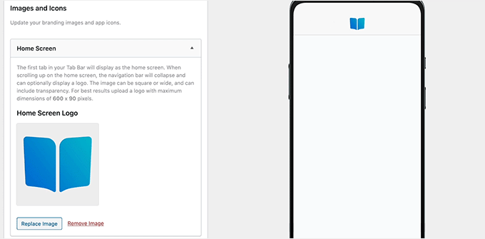Add logo to app homescreen