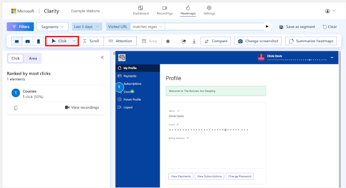 Where visitors click the most