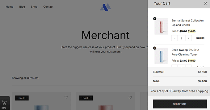 Merchant Sliding cart Merchant Sliding cart