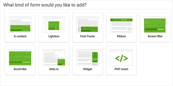 Different form types in Thrive Leads Different form types in Thrive Leads