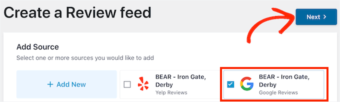 Choosing a Google page as a review source Choosing a Google page as a review source