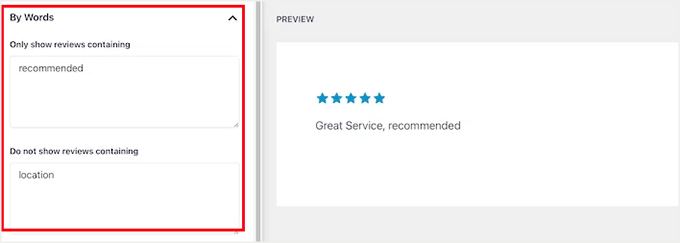 Filter Google reviews by keywords in Smash Balloon Filter Google reviews by keywords in Smash Balloon