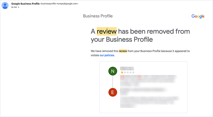 email-about-a-google-review-being-removed Email about a Google review being removed