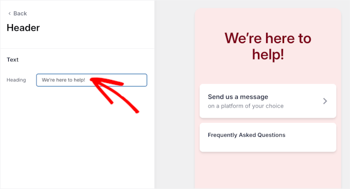 Customizing the header in WPChat