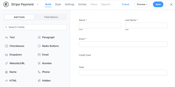 The Formidable Forms drag-and-drop interface The Formidable Forms drag-and-drop interface