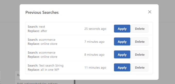 Reuse a past search and replace operation Reuse a past search and replace operation