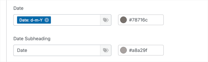 Configuring the date settings for the PDF