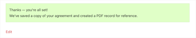 Testing form confirmation