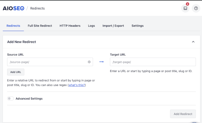 AIOSEO Redirect Manager AIOSEO Redirect Manager
