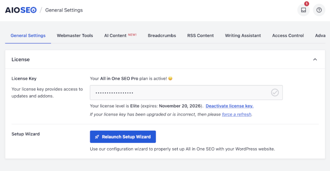 All in One SEO navigation All in One SEO navigation