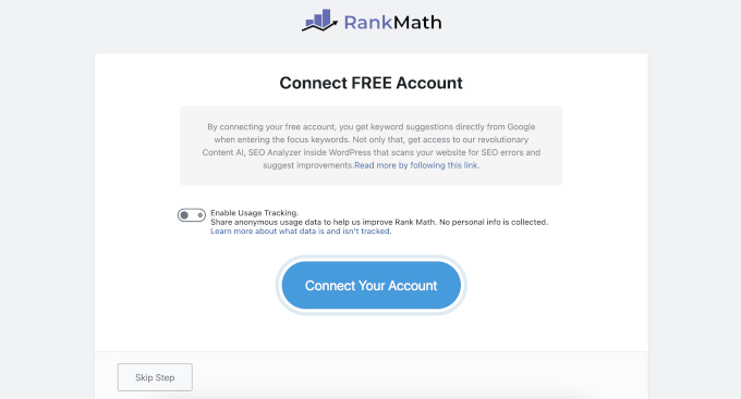 Rank Math setup wizard Rank Math setup wizard