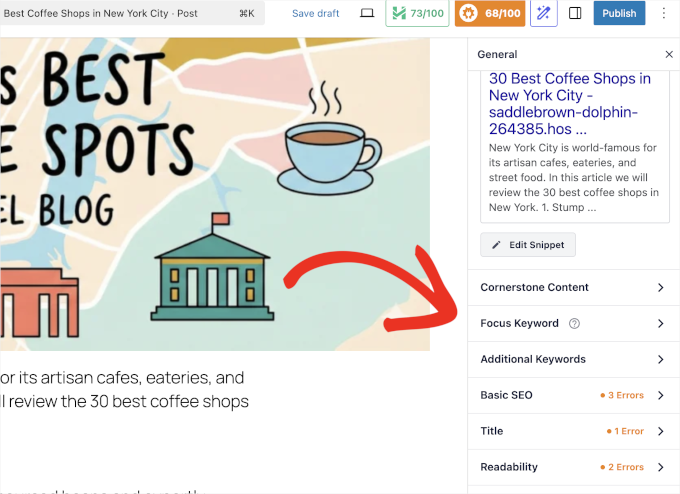 Content analysis in AIOSEO Content analysis in AIOSEO