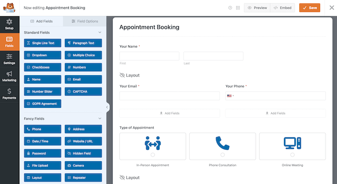How to create an appointment booking form for your WordPress website 