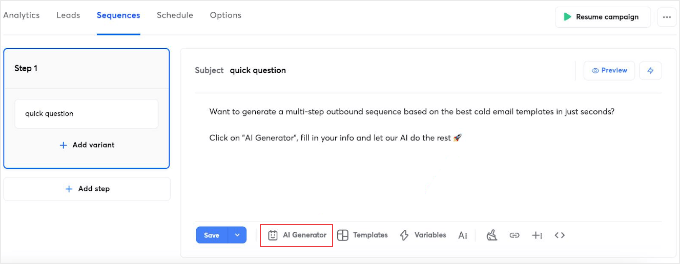 Instantly.ai AI Generator