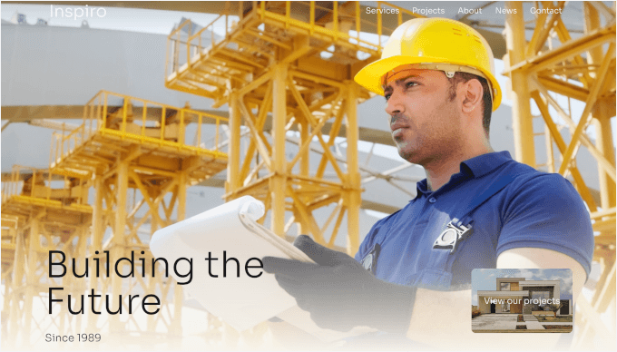 Inspiro's construction theme