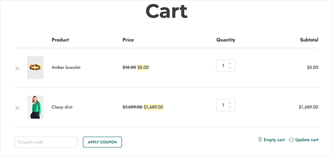 Preview of dynamic pricing with YITH Preview of dynamic pricing with YITH