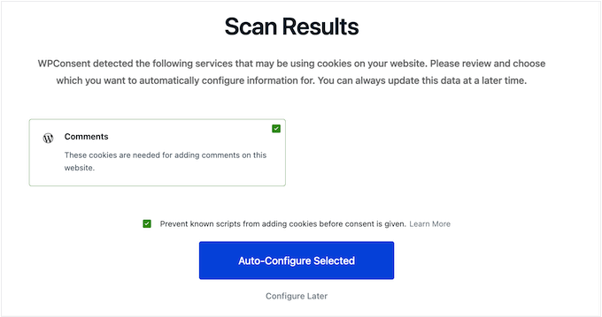 How to scan your site for cookies in WordPress